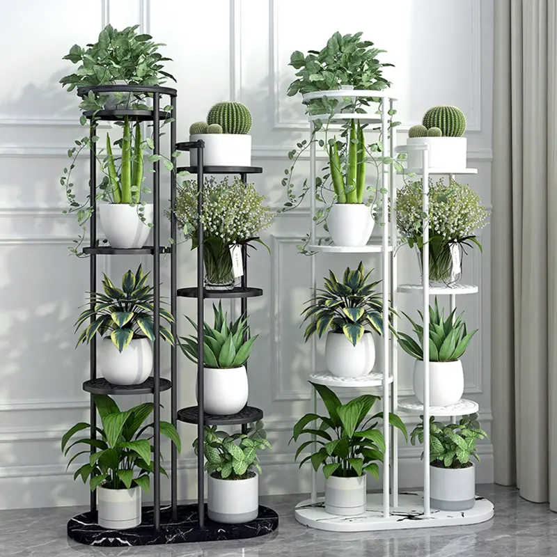 Personalizado Outdoor Flower Pot Cremalheira Planta Stand Set Planta Display Rack