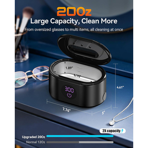 Nettoyeur à ultrasons domestique haute fréquence 48 kHz à double mode pour bijoux et prothèses dentaires avec affichage LED UV - Product Image 6