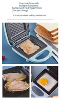 Machine à petit-déjeuner multifonctionnelle en acier inoxydable pour la maison, avec plaques chauffantes double face interchangeables pour sandwichs et gaufres, vente en gros