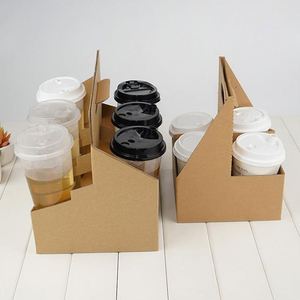 Porte-gobelets en carton personnalisé pour boissons chaudes et froides, café, thé, 1/2/4 compartiments, porte-gobelets en papier pour café - Product Image 3
