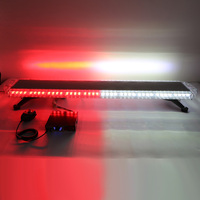 Barre lumineuse stroboscopique BIAOCHI 1200 mm, étanche, LED rouge et blanc, lumière d'avertissement d'urgence pour ambulance, sirène 12 V et haut-parleur intégré