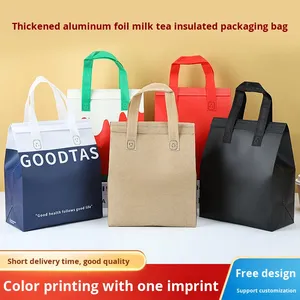 Takeout Durable Non-Woven Thermal Cooler Bag for Milk Tea Coffee Beverages Waterproof Foldable Portable Insulated Design No - Product Image 6