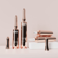 Flacon-serum airless OEM ODM personnalisé 5ml 10ml argenté pour ampoule cosmétique, soin des yeux, crème et sérum pour le visage