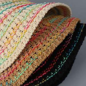 2025 New Summer New <b>Rainbow</b> Knitted Breathable Girl Seaside Holiday Beach Sunhat Outdoor Travel Sunshade <b>Bucket</b> <b>Hat</b> - Product Image 3