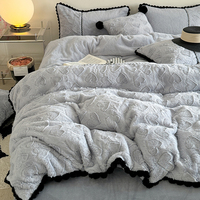 Ensemble de draps de lit d'hiver en flanelle et polaire pour temps froid Queen/King Size
