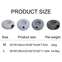 Tunnel interactif pour chat Walutz Donut en feutre non tissé, lit-caverne, maison-nid détachable avec fermeture éclair, lavable, respirant, pour intérieur, toutes saisons