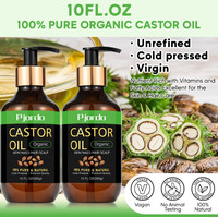 Huile de ricin 100% naturelle de marque privée, pressée à froid, huile de ricin biologique pour la croissance des cheveux et des cils, huile essentielle de ricin 10 OZ