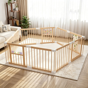 Corralito de Madera Plegable Personalizable de Hong Kong, Centro de Actividades para Bebés, Corralito de Madera Multifuncional Seguro, ASTM - Product Image 1