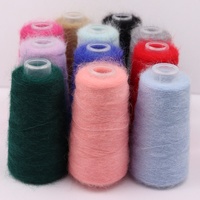 Fil à Tricoter Anti-boulochage 600m Doux Peigné 1/13Nm 55% Mohair de Chevreau Ignifuge pour Couture Châle Chapeau Crochet et Artisanat