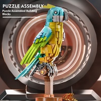 Bloques de Construcción MJI Block Parrot Machinery MOC, 686 Piezas, Bloques de Construcción de Partículas Pequeñas, Juego de Bloques de Construcción para Niños, Juguete 13052