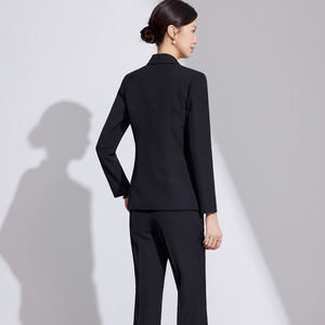 Women's Red Suit Set Three Quarter Sleeve Formal Work Wear Anti-Wrinkle Worsted Fabric Commute Style - Product Image 4