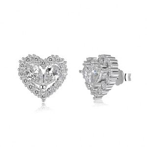 Dylam Dainty <b>Fine</b> Fashion Hypoallergenic 925 Sterling Silver Fade Free Heart Shape Eternity 5A Zirconia Jewelry <b>Stud</b> <b>Earrings</b> - Product Image 1