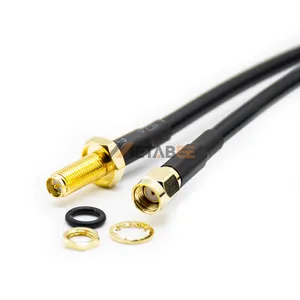 Personalización, RP SMA macho a SMA hembra chapado en oro, cable coaxial LMR200, cable de extensión de antena