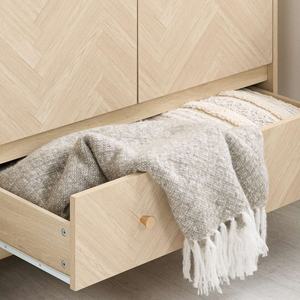 Armoire de style classique sur mesure avec miroir, autoportante, motifs en <span class=keywords><strong>chevron</strong></span>, design plat, contreplaqué, placage de bois mélaminé, rangement - Product Image 6