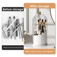 GREENSIDE Porte-stylos Cage à Oiseaux, Organisateur de Bureau, Boîte de Rangement Cosmétique, Boîte à Chaussures Transparente, Plastique Nordique
