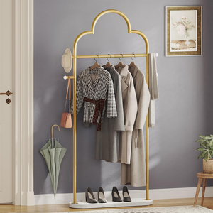 <span class=keywords><strong>Porte</strong></span>-manteau en métal blanc en forme de nuage avec 4 crochets, base en bois écologique, idéal pour les boutiques et les chambres. - Product Image 1