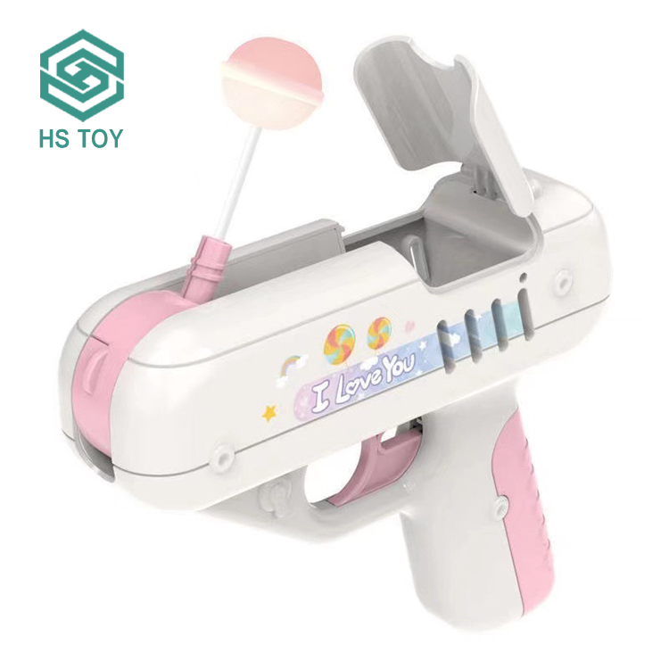 Игрушка HS, подарки для детей, пластиковый пистолет, конфеты для любви, игрушка, сладкий леденец, конфеты, пистолет для мальчиков, друзей, детей