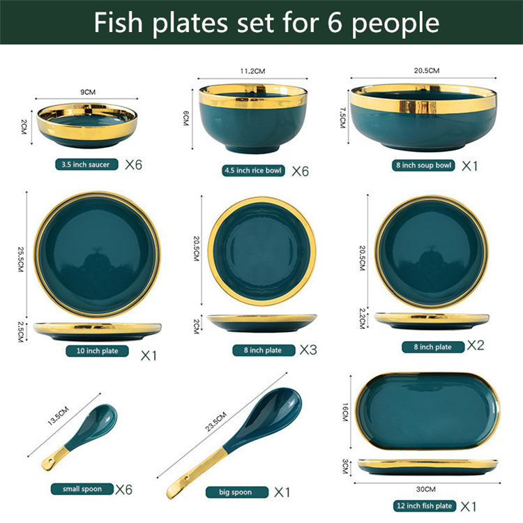 ชุดสีเขียวสำหรับ 6 คน