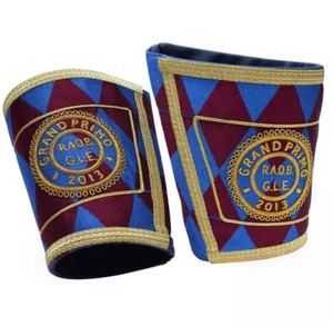 Ensemble de manchette boussole carrée brodée en 3D maçonnique taille personnalisée décoration perlée tissé Polyester aimant attachement badges à coudre - Product Image 6