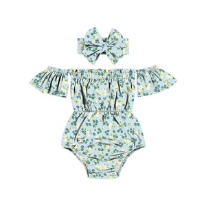 2LLY-136 Mono de Verano sin Mangas con Hombros Descubiertos y Volantes Florales para Bebés Recién Nacidas - Product Image 3