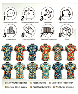 Chemise de plage à séchage rapide, imprimé tropical coucher de soleil, coupe ample, chemise hawaïenne pour homme, fabrication OEM. - Product Image 4