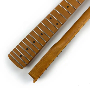 22 trastes 9,5 pulgadas radio mancha Arce tostado ST cuello de guitarra de mano izquierda con tuerca de hueso de 42mm para construcción de guitarra eléctrica - Product Image 3
