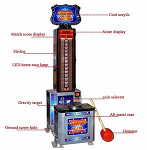 Máquina de Boxeo Gigante Operada con Monedas, Juego de Martillo de Golpeo con Redención de Lotería - Product Image 4