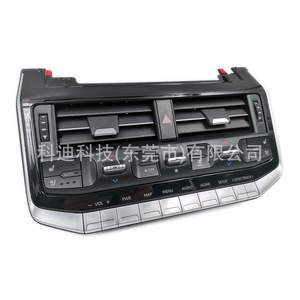 Panneau de ventilation pour Toyota LC300, finition chromée, cadre de tableau de bord en plastique avec bouton d'urgence et interrupteurs de commande - Product Image 5