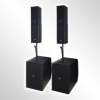 Système de sonorisation actif VANT LV502 Mini Line Array 120W, colonne sonore extérieure avec haut-parleurs de 5 pouces - contreplaqué noir