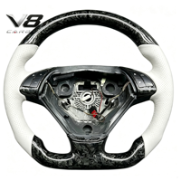 Volant sport personnalisé en fibre de carbone véritable V8carbon pour Bravo Doblo Fiorino Punto Linea Qubo 199 198, pièces automobiles, modification, course