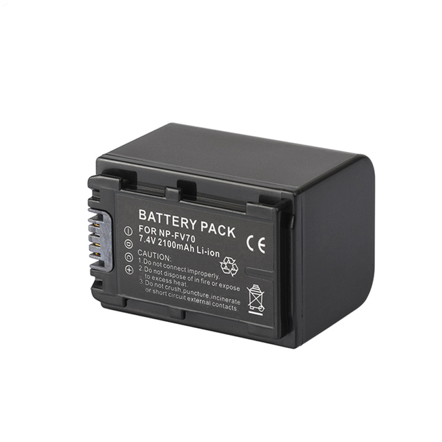 JHTC Rechargeable NP-FV70 Battery Pack 2100mAh 7.4v Li-ion for Compatible Black for Digital Cameras in Stock