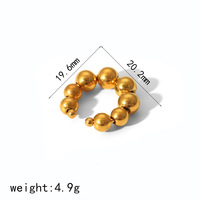 Vente en gros de bagues de prière en acier inoxydable plaqué or 18 carats, classiques, minimalistes, imperméables, à billes, tendance