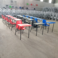 Chaise de formation pour étudiants avec tablette d'écriture, panier de rangement, design ergonomique, base en plastique PP, structure en fer, multifonction pour le bureau