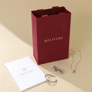 Bolsa <span class=keywords><strong>de</strong></span> <span class=keywords><strong>Papel</strong></span> Roja Resistente y <span class=keywords><strong>de</strong></span> Alta Velocidad, Lista para Enviar, Contenedor Orientado a la Utilidad para un Embalaje Optimizado <span class=keywords><strong>de</strong></span> Joyería al por Mayor - Product Image 5