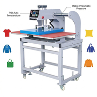 Machine d'impression textile double station pneumatique commerciale pour transfert thermique DTF, presse à chaud par sublimation pour petites entreprises