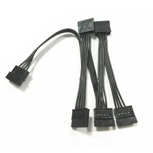 60CM HDD SSD güç kaynağı Splitter kablo Molex 4pin IDE 1 5 SATA DIY kablosu DIY PC için Sever 18AWG 4-pin 15-pin