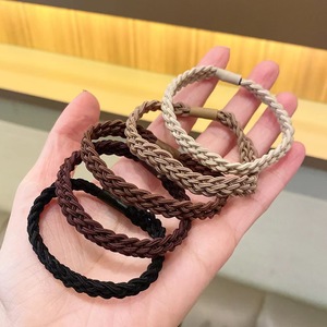 High Elasticity <b>Braided</b> Hair Tie Solid Color Fabric Manual Craft Daily Use Headdress - Product Image 1