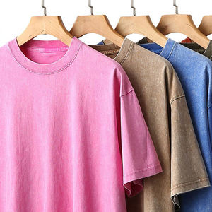 T-shirt Homme Col Rond Coupe Oversize 230 g/m² en Coton 100% Durable Lavé, Personnalisé ODM pour Usage Quotidien Décontracté - Product Image 1