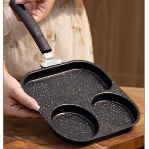 2025 mới 4 lưới yêu trái tim không dính bữa ăn sáng chiên chảo đáy phẳng nướng chảo trứng Burger Omelette chảo chiên - Product Image 4