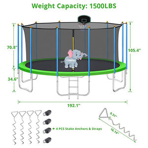 Высокие продажи, дешевые 6-16 футов, Открытый Семейный двор, большие дети, прыжки на батуте, прыжки, батуты - Product Image 4