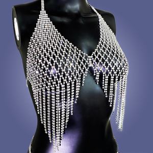 Novo Estilo de Corrente Corporal com Franjas de Diamante Completo, Acessórios de Joias Sexy e Exageradas para Biquíni, Corrente para Peito e Cintura para Mulheres - Product Image 6