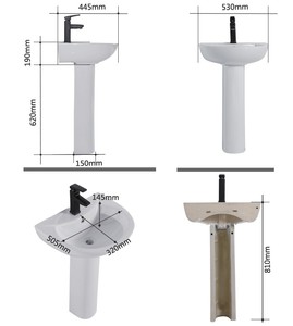 Vente en gros, chine, lavabos à shampoing, trou unique, forme ronde, lavabo à main - Product Image 5