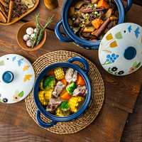 Casserole Spéciale Restaurant Usage Domestique, Pot de Cuisine en Céramique pour Cuisinière à Gaz 1.8L 2.5L 4L, Marmite à Soupe en Terre Cuite
