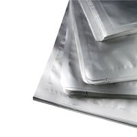 Sachet en aluminium pur argenté imprimé avec logo personnalisé, scellé sur 3 côtés, jetable, thermoscellable, haute barrière, résistant à l'humidité, laminé