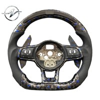 Volant sport multifonction en cuir perforé et fibre de carbone avec affichage LED pour Volkswagen Mk7 GTI R Jetta (vente en gros)