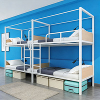 Lit superposé moderne en métal pour jeunes - Idéal pour dortoirs et appartements - Tailles Queen/Twin/King - Qualité commerciale