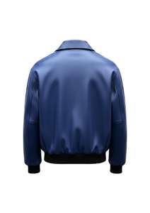 Veste en cuir véritable pour homme avec boutons-pression sur le devant, vêtement d'extérieur en cuir classique décontracté - Product Image 5