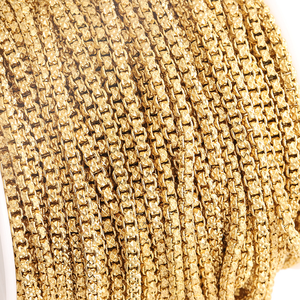 New Square Rolo Rändelung Edelstahl kette Vakuum beschichtete diamant karierte Herren schmuck kette - Product Image 6