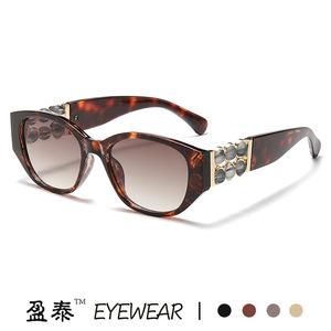 Yingtai Eyewear Women's Sunglasses Plastic Metal <b>Frame</b> UV400 Protection <b>Pink</b> Color Fashion Style - Product Image 2