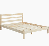 Cadre de lit en bois de pin massif au design moderne, durable, avec couleur personnalisable, toutes les tailles disponibles pour la maison, l'hôtel, le salon, la salle à manger
